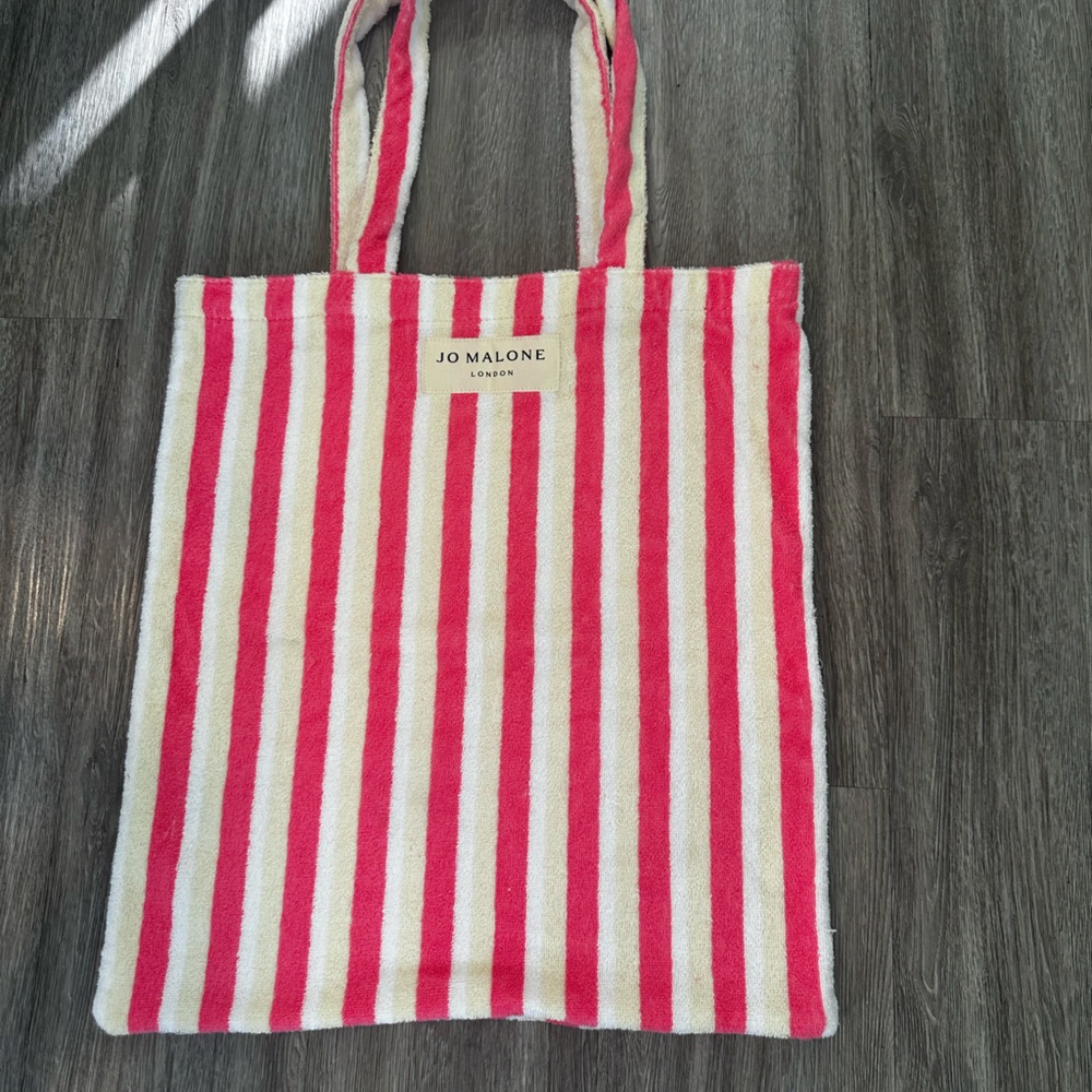 Jo Malone Pink and Cream Striped Tote